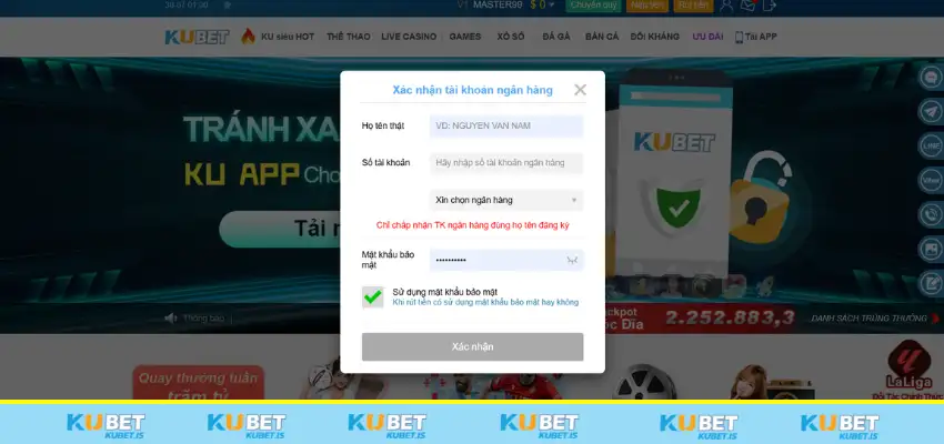 Nạp tiền KUBET được xây dựng với tiêu chí nhanh chóng và an toàn