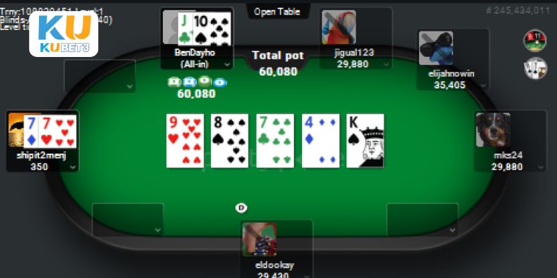 Thứ tự các bộ bài Poker từ thùng phá sảnh đến mậu thầu